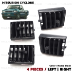 ชุด ช่องปรับแอร์ ช่องแอร์ ข้างซ้าย+ขวา+อันกลาง 4 ชิ้น สีดำ สำหรับ Mitsubishi Cyclone L200 Pick Up Mighty Max L200 ปี 1987-1996